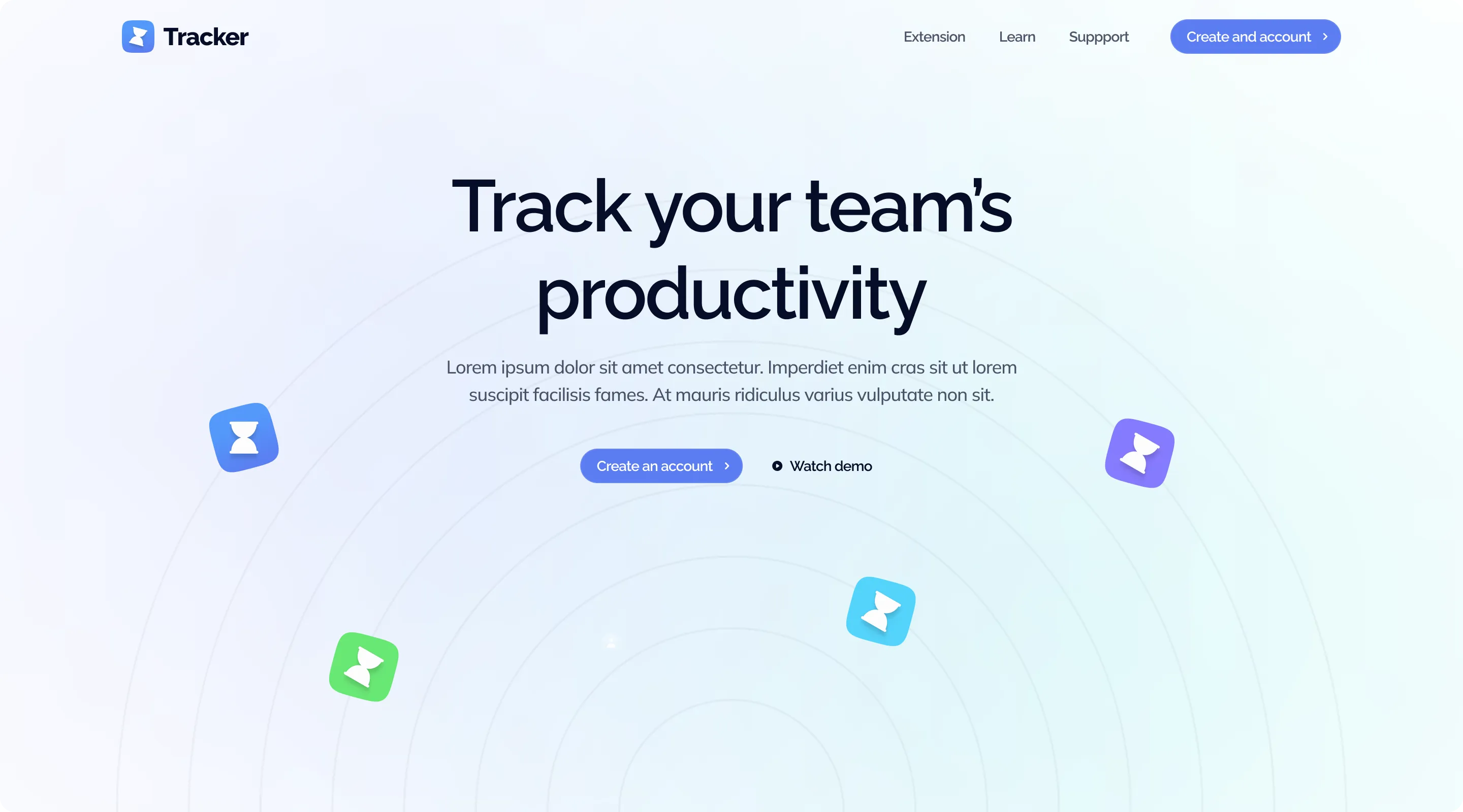 Hero design for a team management app